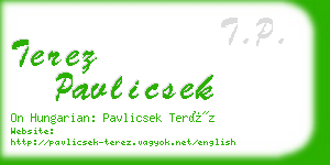 terez pavlicsek business card